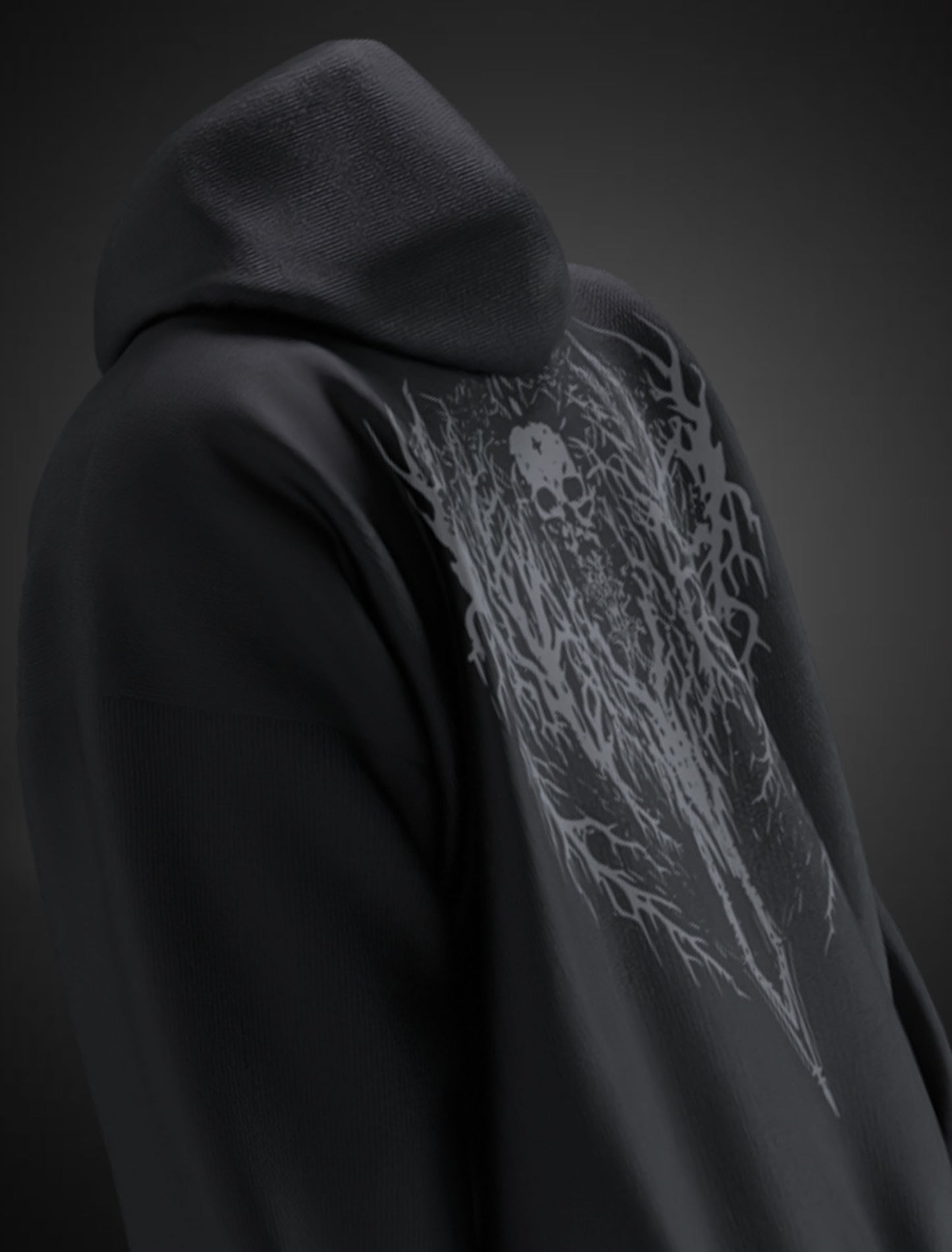 GOTHIC SKULL OVERSIZED HOODIE