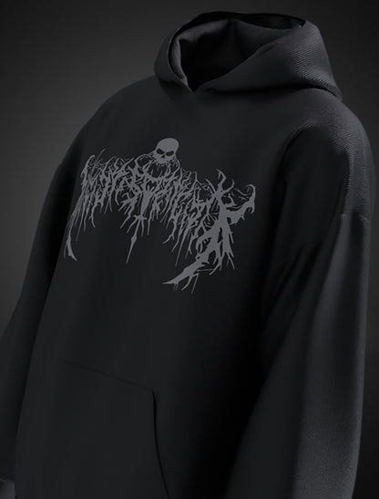 GOTHIC SKULL OVERSIZED HOODIE